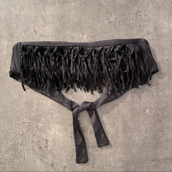 L*SPACE Fringe Bikini Top - Black - Picture 2 of 3